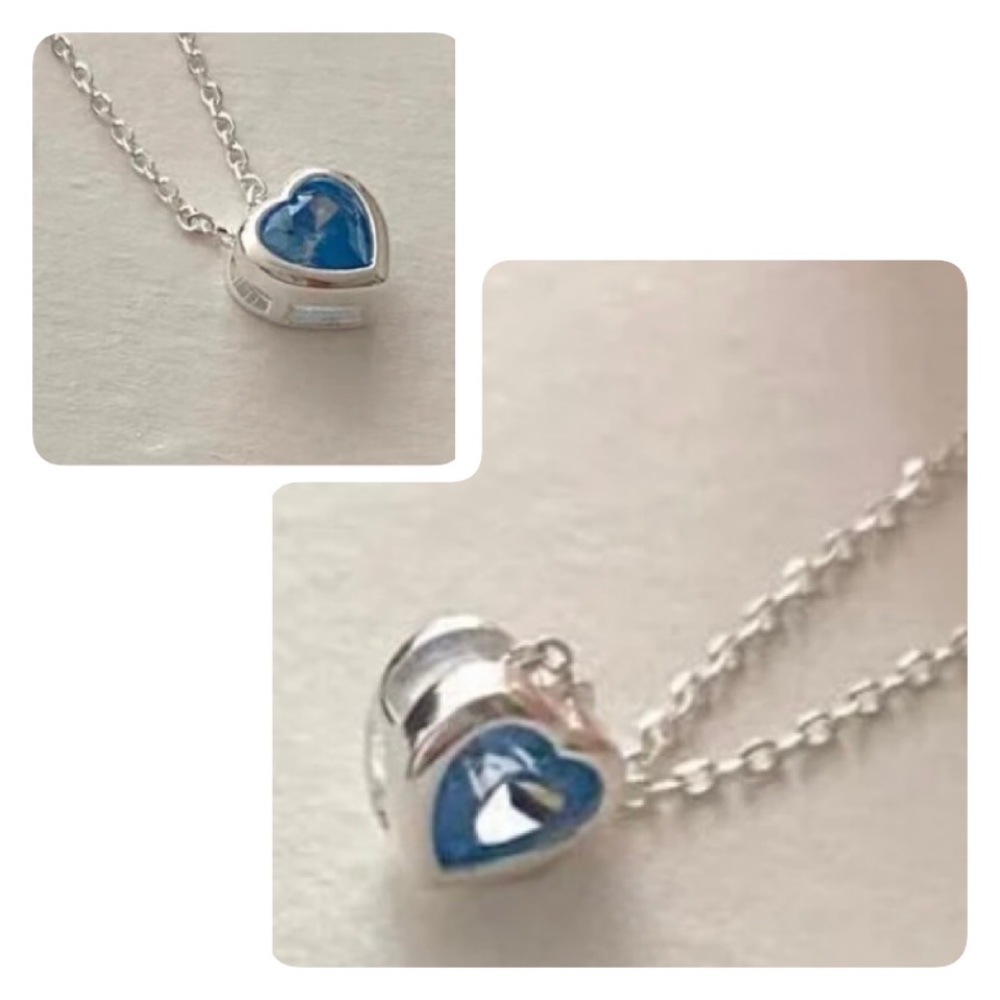 Sterling Silver Blue Heart Necklace